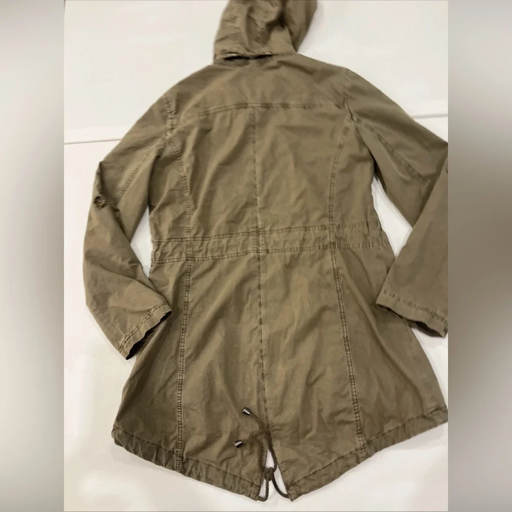 SOLD Levi's Army Jacket Womens M Green Hooded Field Chore Military Utility Coat - Picture 15 of 16